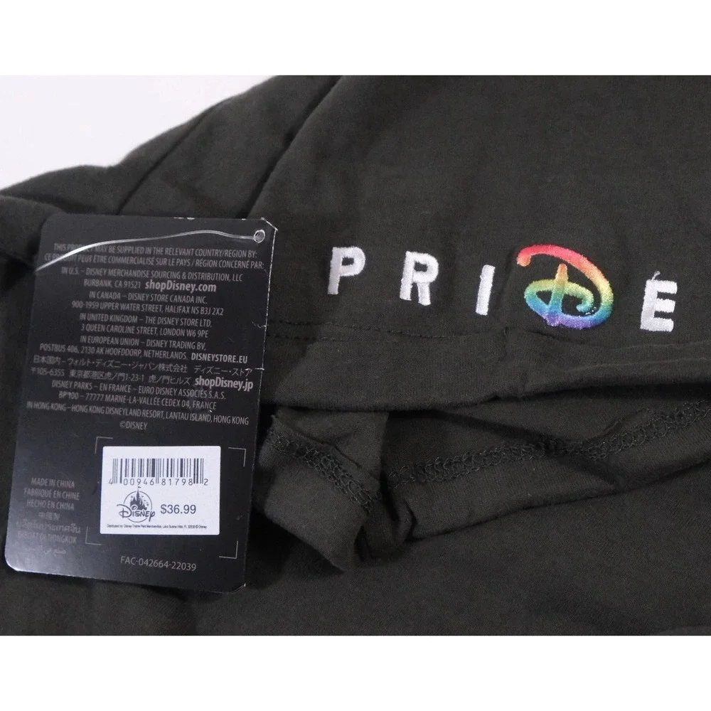Disney Shirt Womens 1X Pride Collection Love Rainbow Mickey V-Neck Pocket Gray